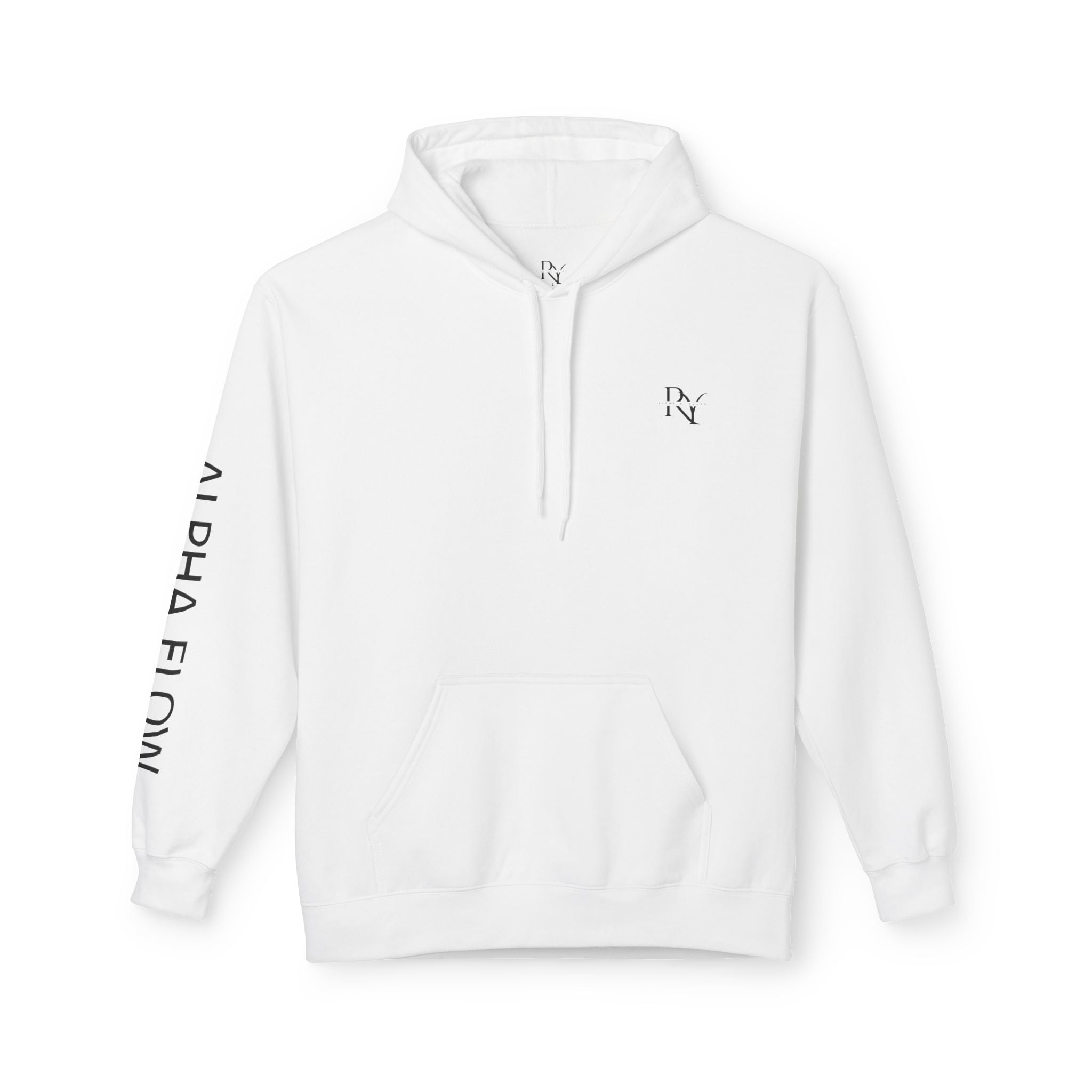 Alpha Flow Unisex Fleece Hoodie - Cozy Style for Everyday Wear, Perfect Gift for Fitness Lovers, Minimalist Design, Warm Layer