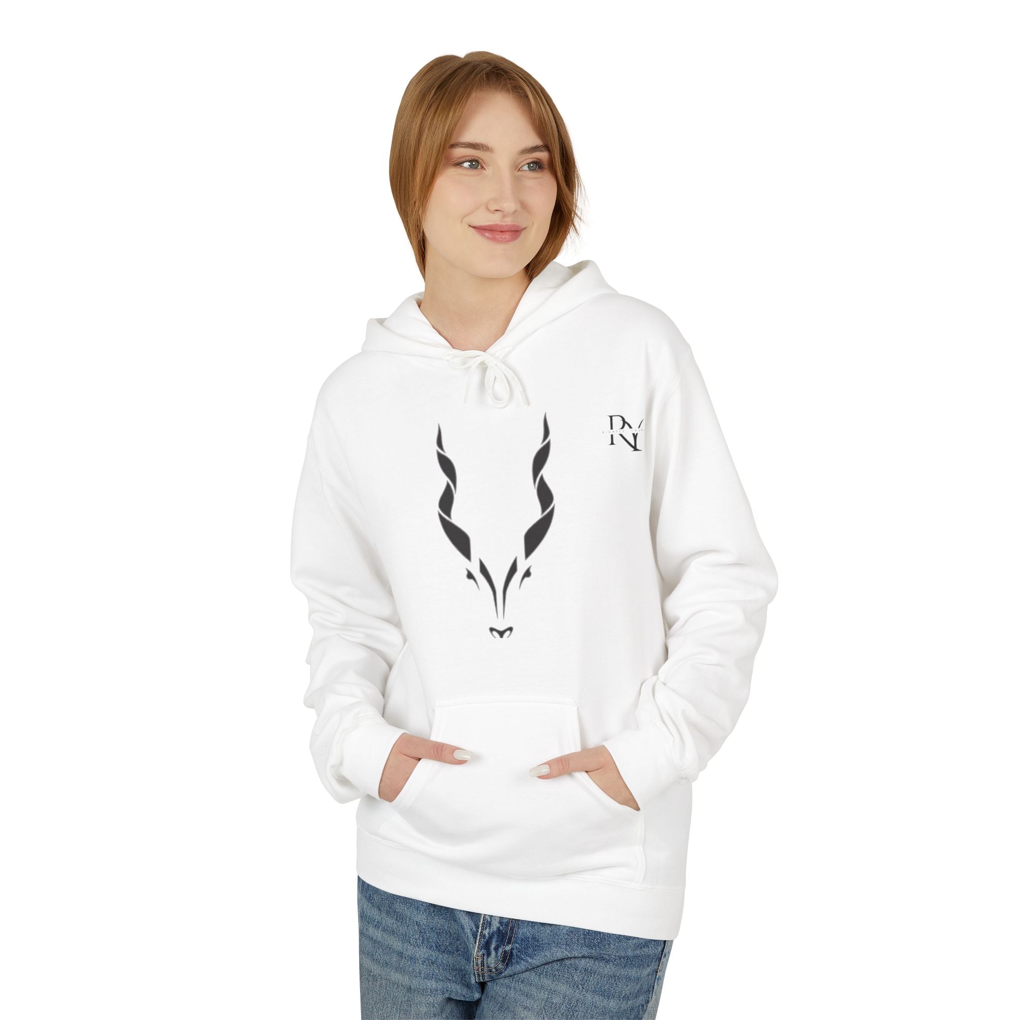 Stylish Fleece Hoodie with Modern Antelope Design Of MARKHOR , Cozy Unisex Hooded Sweatshirt for Nature Lovers, Stylish Gift, Casual Wear, Wildlife Art