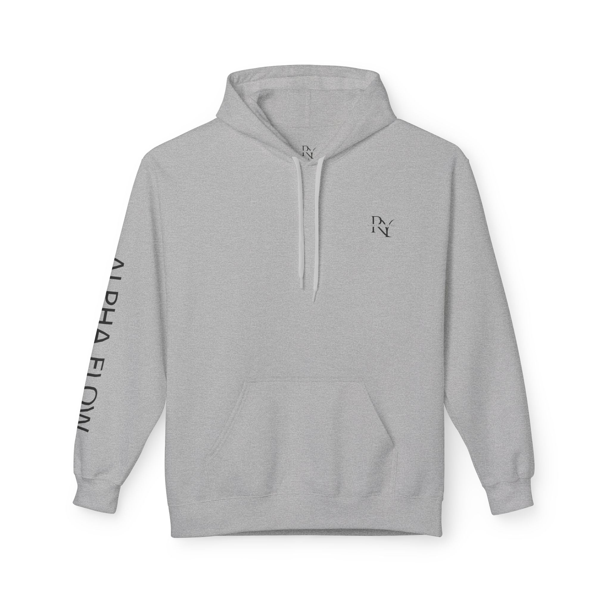 Alpha Flow Unisex Fleece Hoodie - Cozy Style for Everyday Wear, Perfect Gift for Fitness Lovers, Minimalist Design, Warm Layer