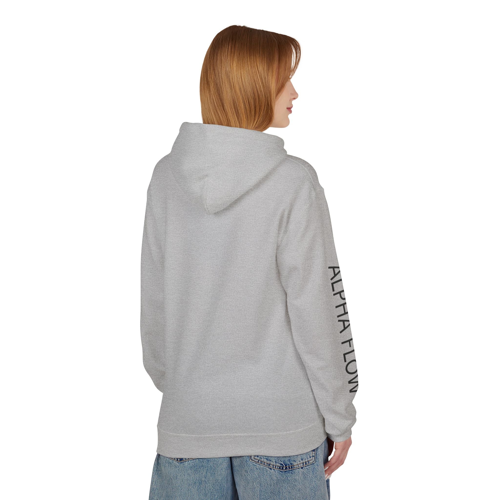 Alpha Flow Unisex Fleece Hoodie - Cozy Style for Everyday Wear, Perfect Gift for Fitness Lovers, Minimalist Design, Warm Layer