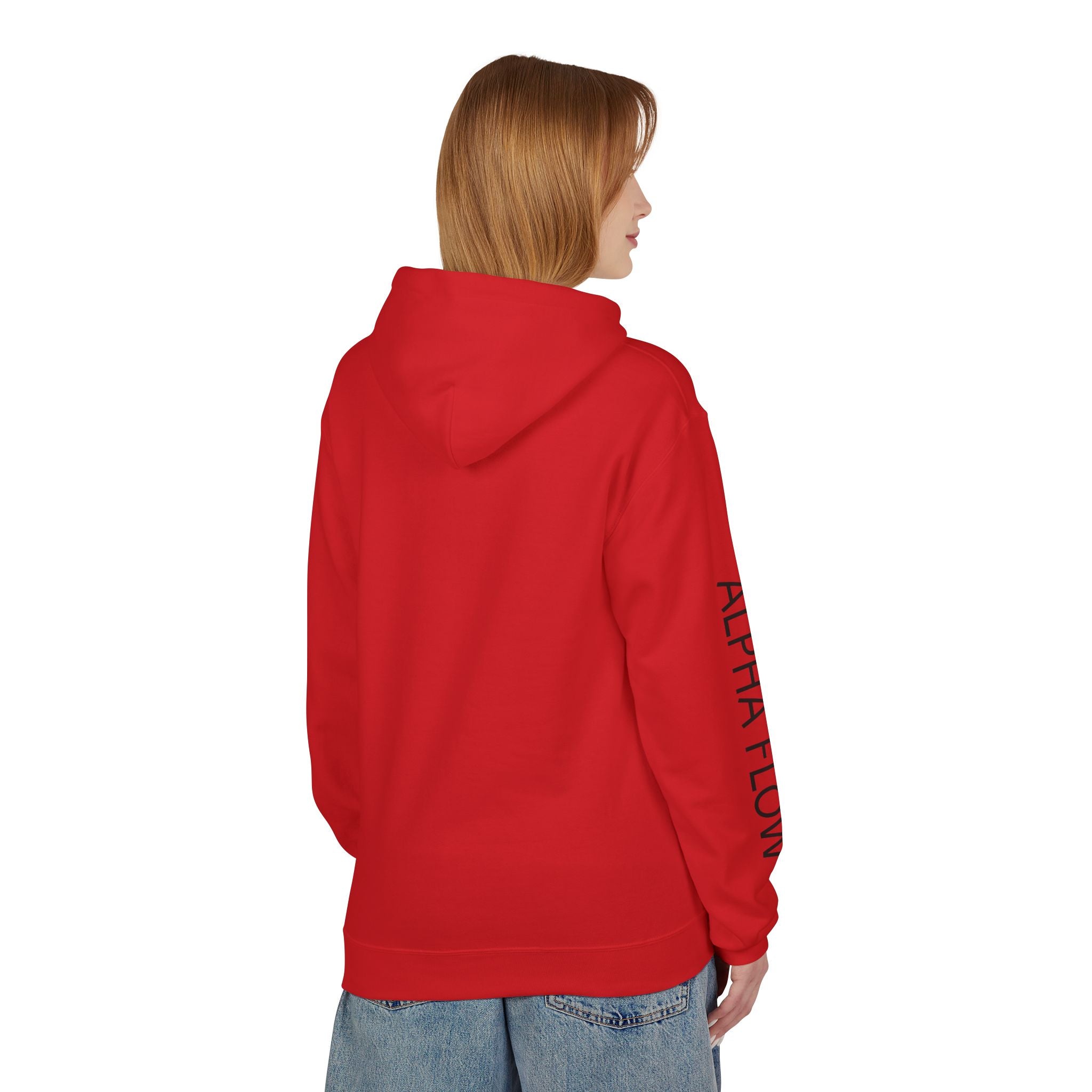Alpha Flow Unisex Fleece Hoodie - Cozy Style for Everyday Wear, Perfect Gift for Fitness Lovers, Minimalist Design, Warm Layer