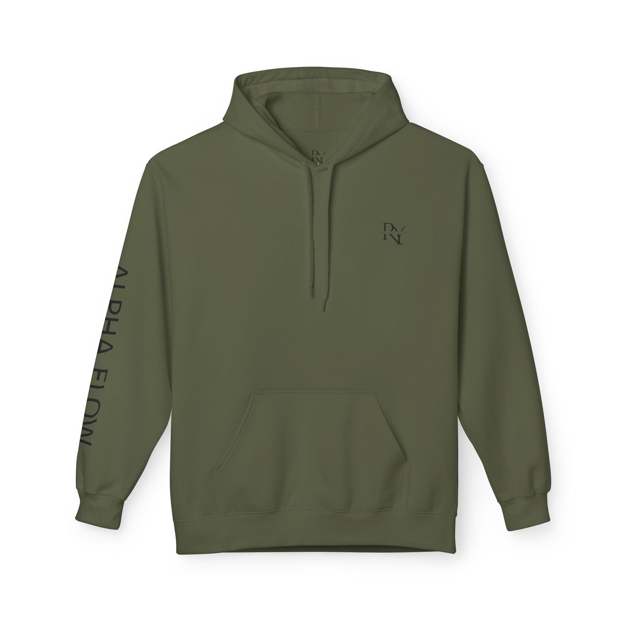 Alpha Flow Unisex Fleece Hoodie - Cozy Style for Everyday Wear, Perfect Gift for Fitness Lovers, Minimalist Design, Warm Layer