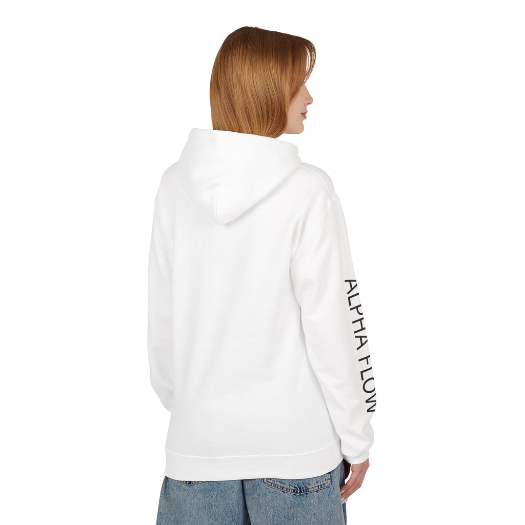 Alpha Flow Unisex Fleece Hoodie - Cozy Style for Everyday Wear, Perfect Gift for Fitness Lovers, Minimalist Design, Warm Layer