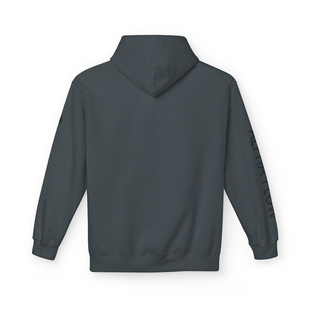 Alpha Flow Unisex Fleece Hoodie - Cozy Style for Everyday Wear, Perfect Gift for Fitness Lovers, Minimalist Design, Warm Layer