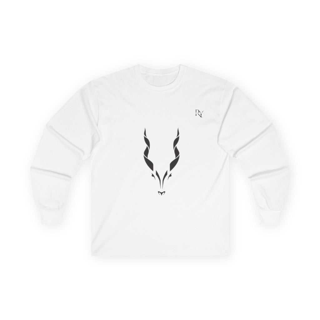 Stylish Markhor Unisex Long Sleeve Tee Design, Perfect for Casual Wear, Gifts, Outdoor Adventures, and Eco-Friendly Fashion