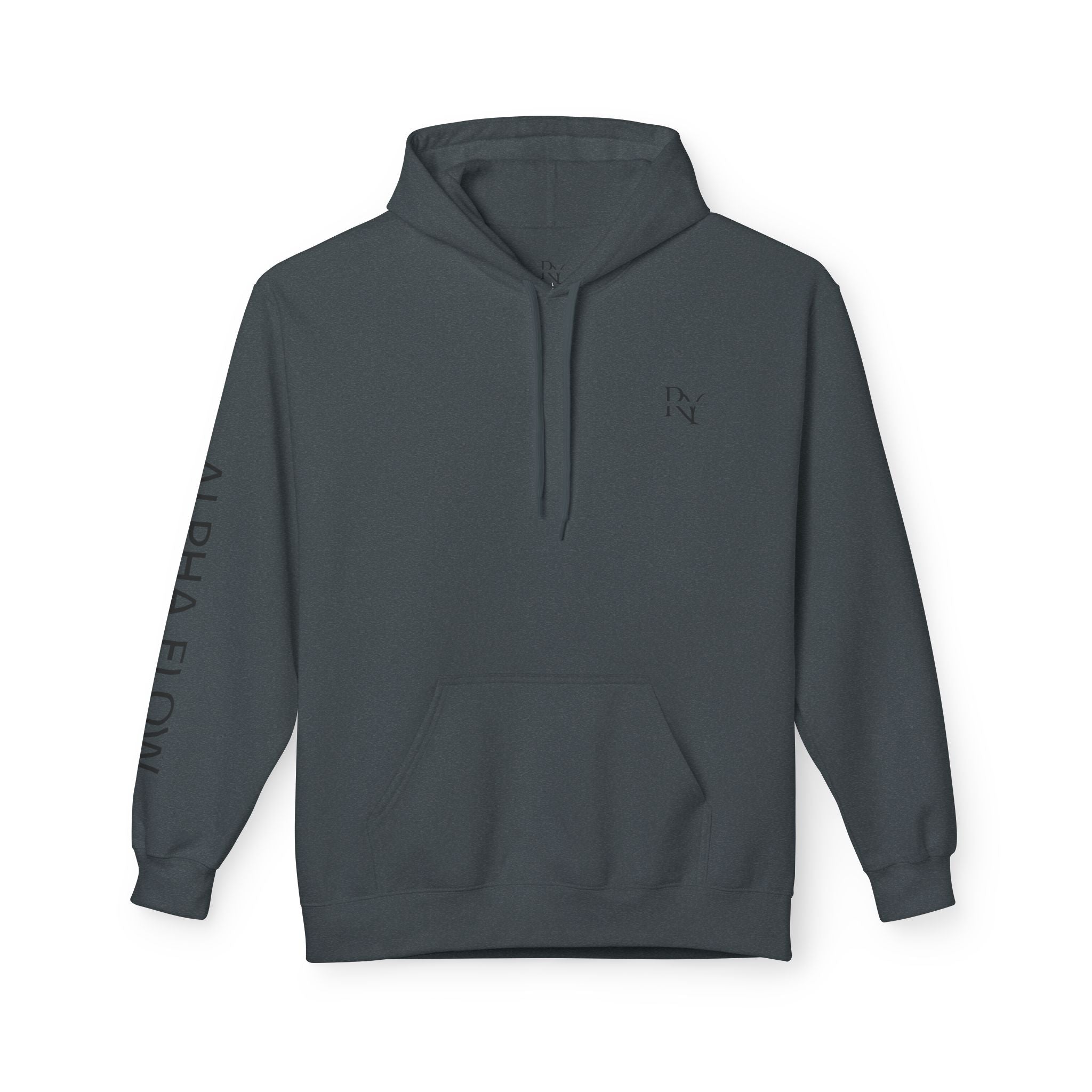 Alpha Flow Unisex Fleece Hoodie - Cozy Style for Everyday Wear, Perfect Gift for Fitness Lovers, Minimalist Design, Warm Layer