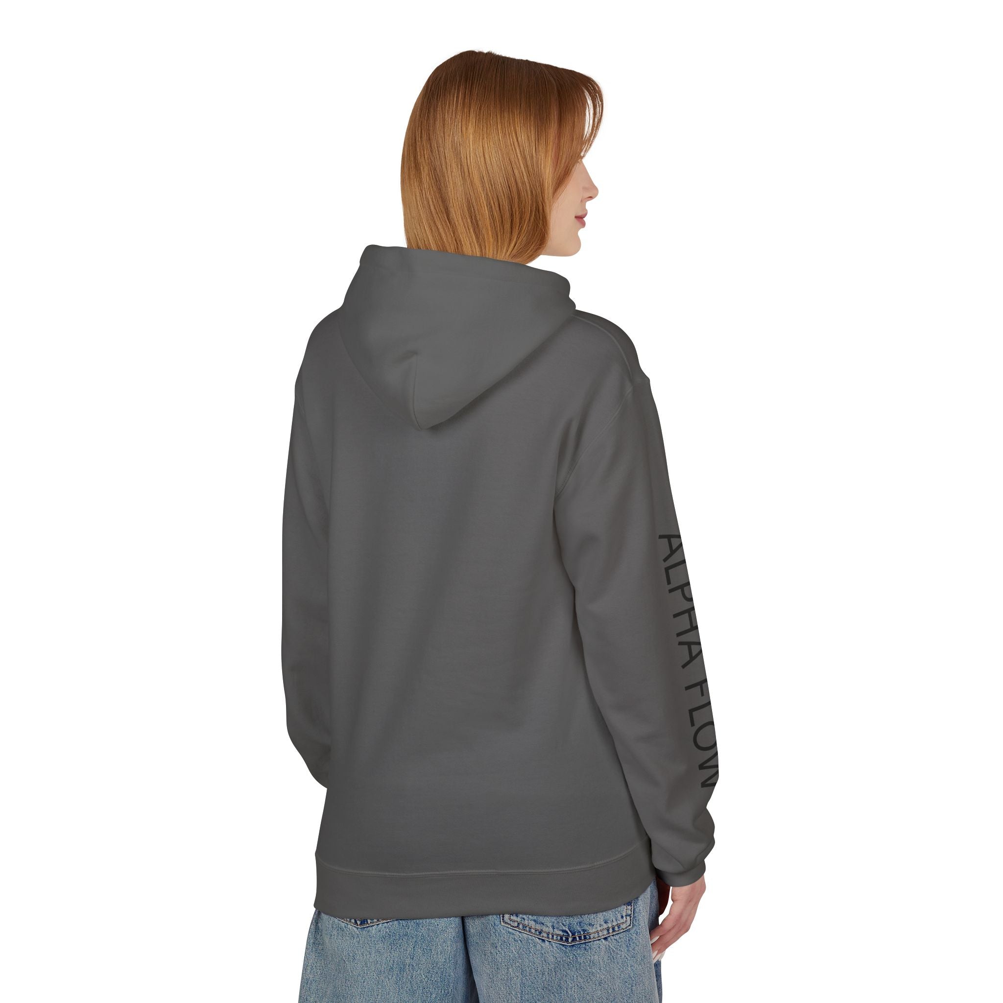 Alpha Flow Unisex Fleece Hoodie - Cozy Style for Everyday Wear, Perfect Gift for Fitness Lovers, Minimalist Design, Warm Layer
