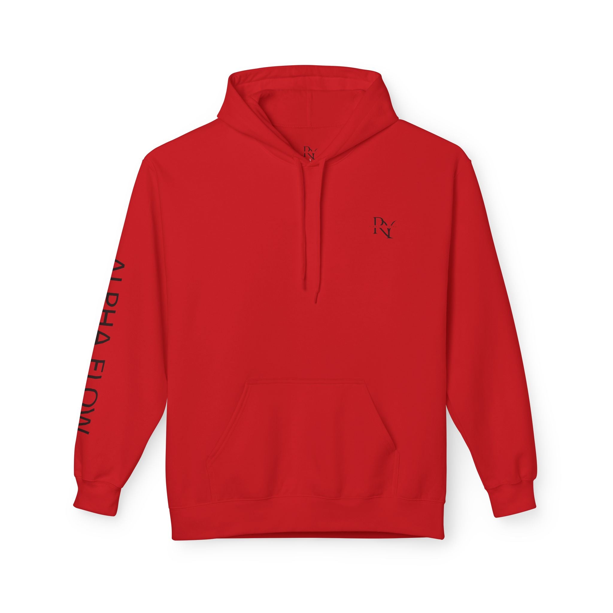 Alpha Flow Unisex Fleece Hoodie - Cozy Style for Everyday Wear, Perfect Gift for Fitness Lovers, Minimalist Design, Warm Layer