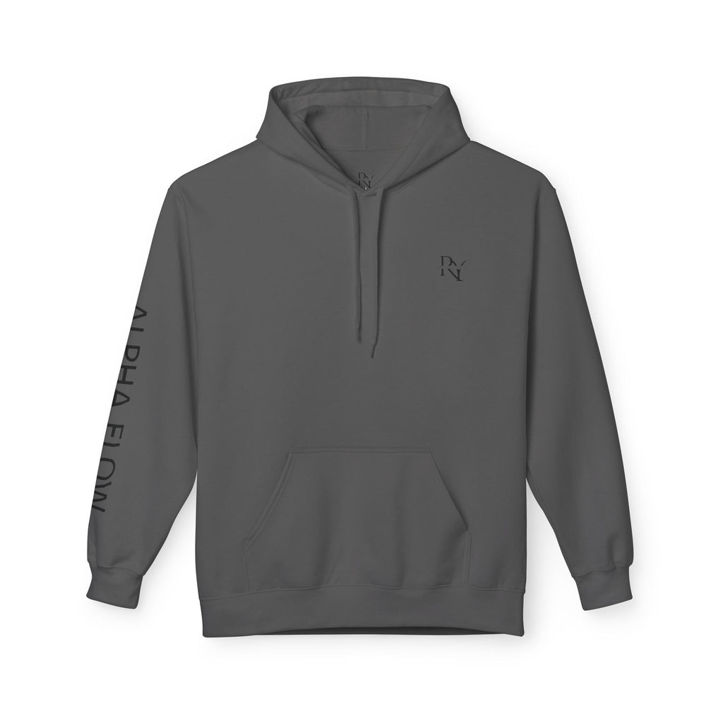 Alpha Flow Unisex Fleece Hoodie - Cozy Style for Everyday Wear, Perfect Gift for Fitness Lovers, Minimalist Design, Warm Layer