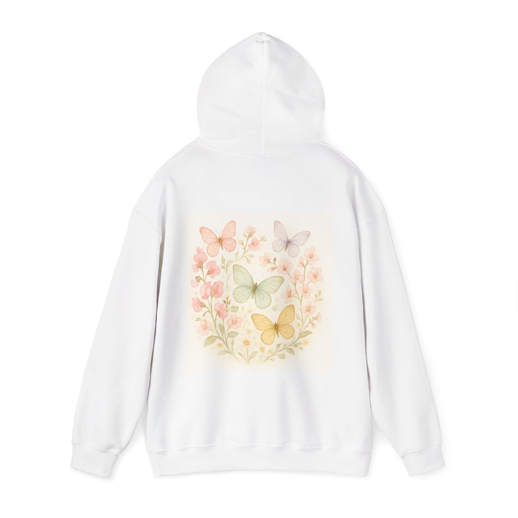 Butterfly Floral Hoodie – Cozy Spring Sweatshirt, Gift for Her, Nature Lover Hoodie, Unique Birthday Present, Boho Style Apparel